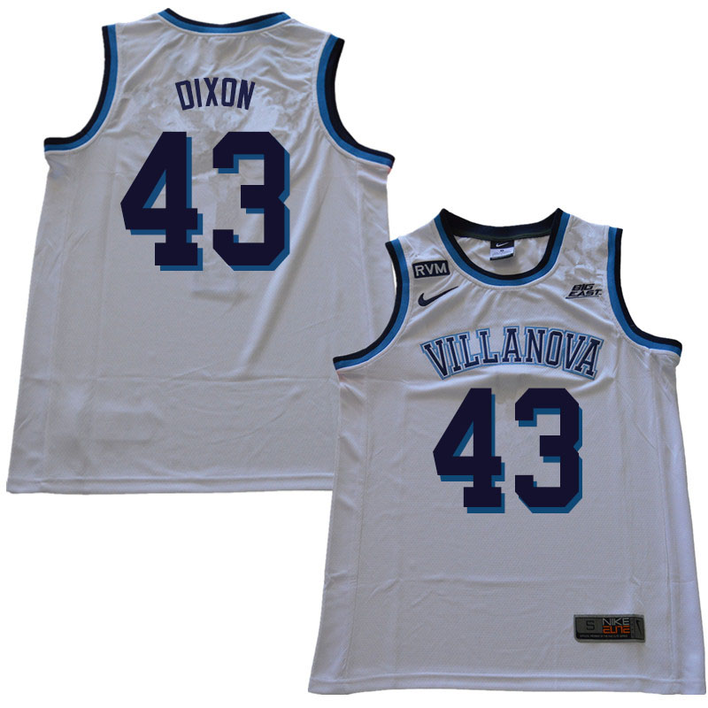 2019 Men #43 Eric Dixon Villanova Wildcats College Basketball Jerseys Sale-White